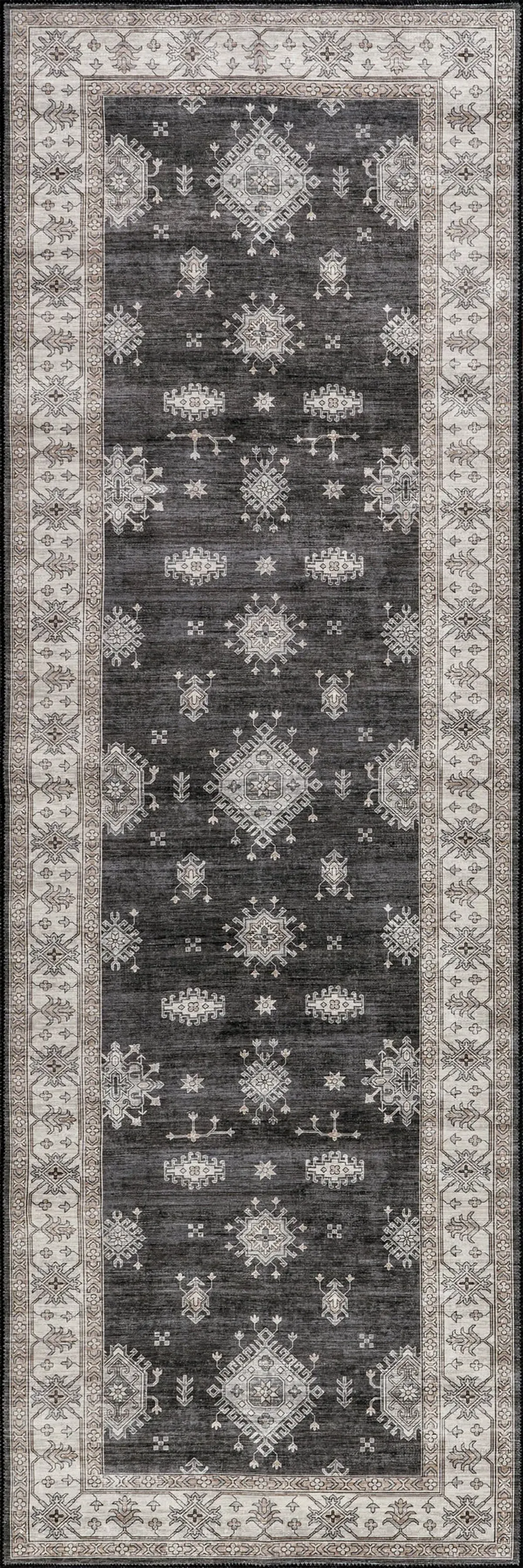 Andrea Bordered Spill Proof Washable Rug