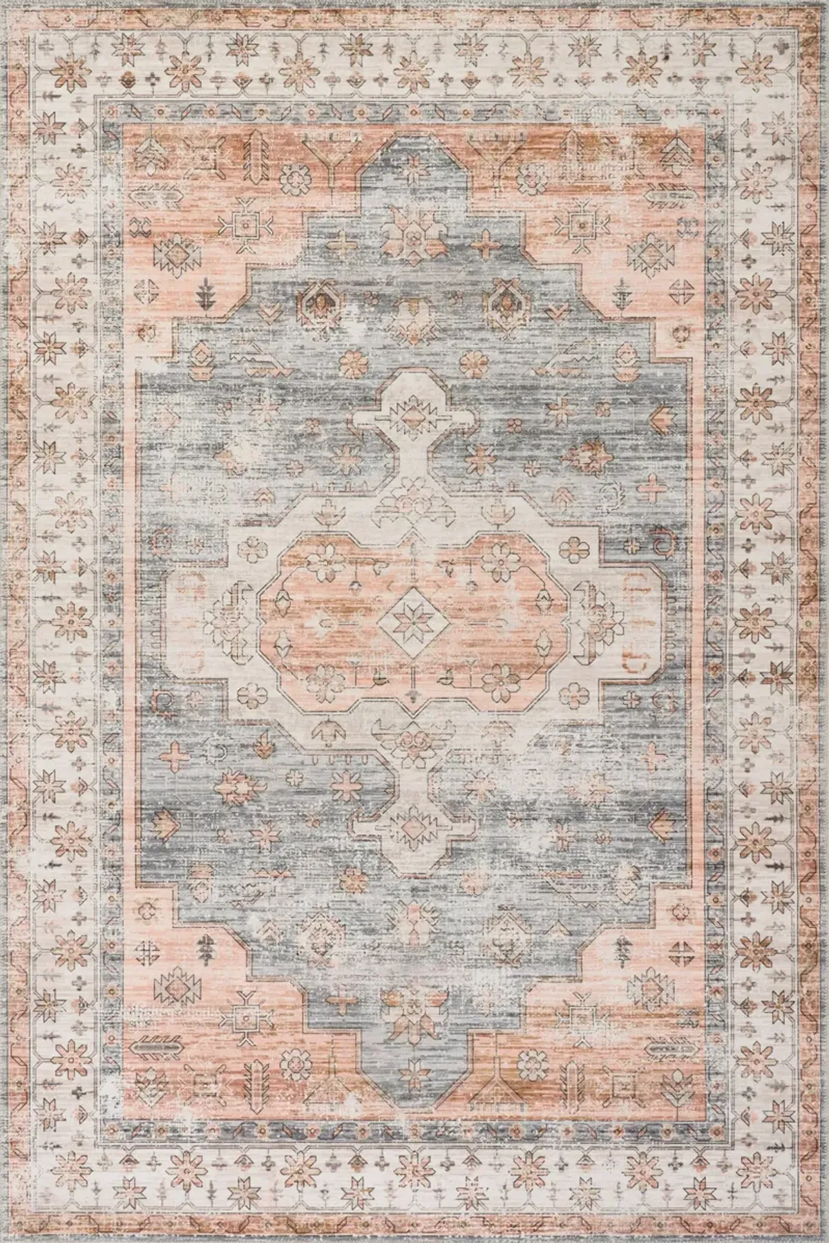 Francis Cartouche Medallion Spill Proof Washable Rug