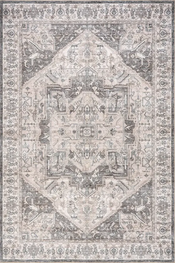 Atrium Medallion Spill Proof Washable Rug