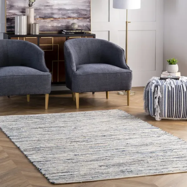 Faded Denim Stripes Rug