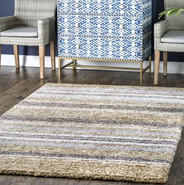 Striped Shaggy Rug