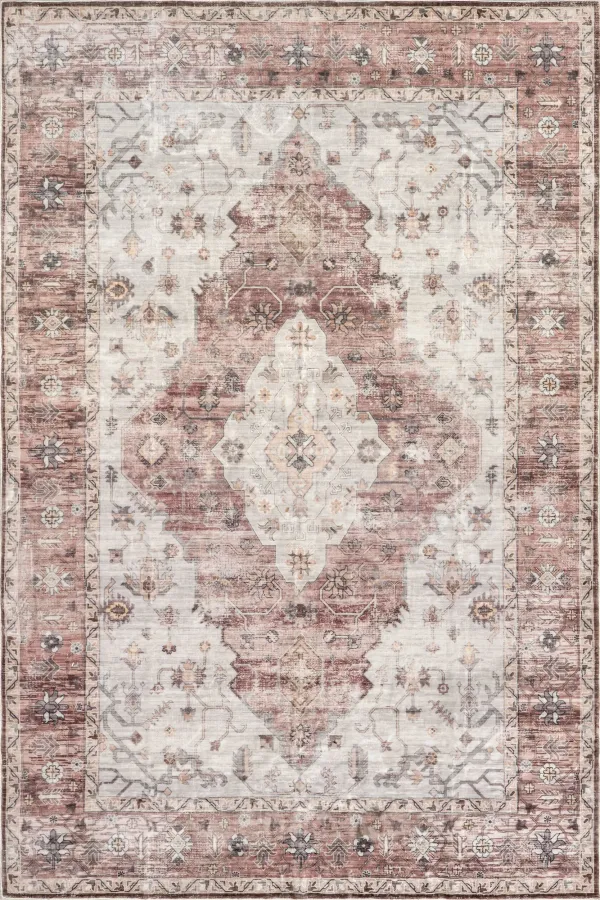 Vikky Diamond Medallion Washable Rug