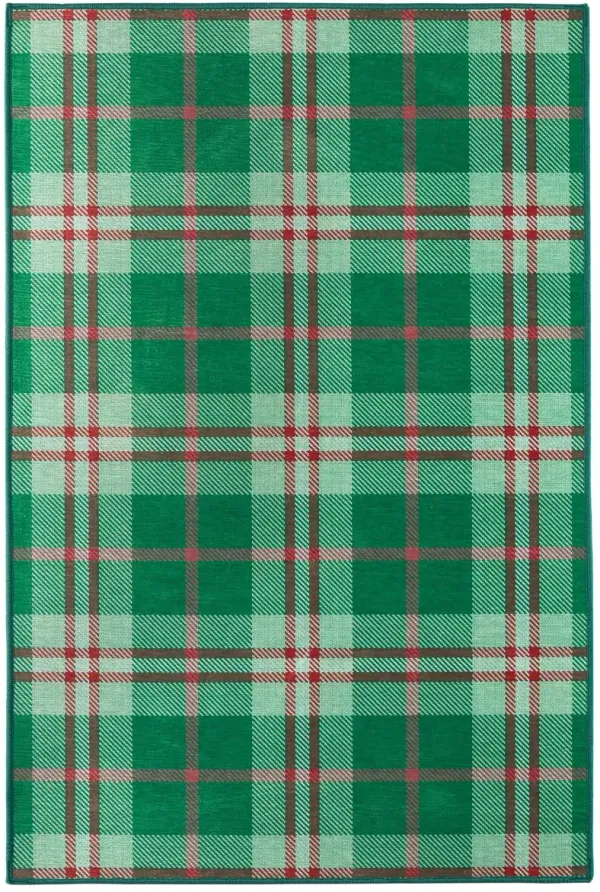 Jolly Plaid Machine Washable Rug