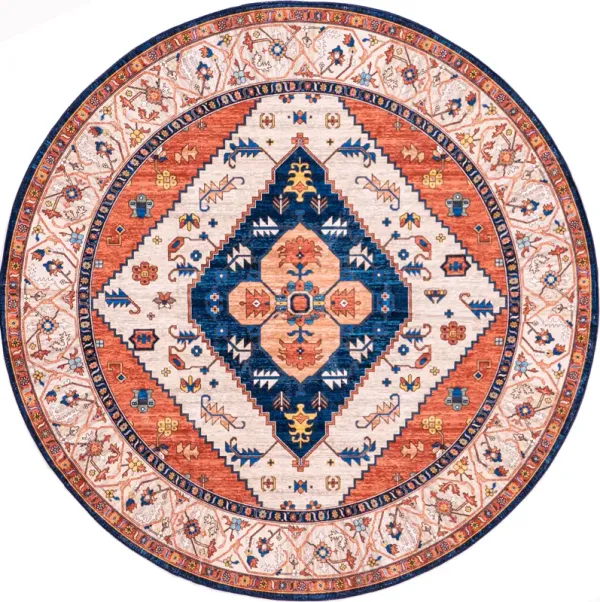 Tribal Medallion Washable Rug