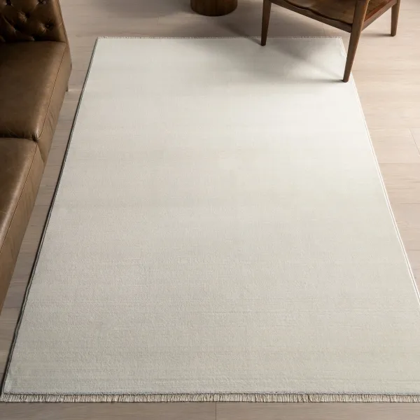 Lylah Solid Fringed Rug