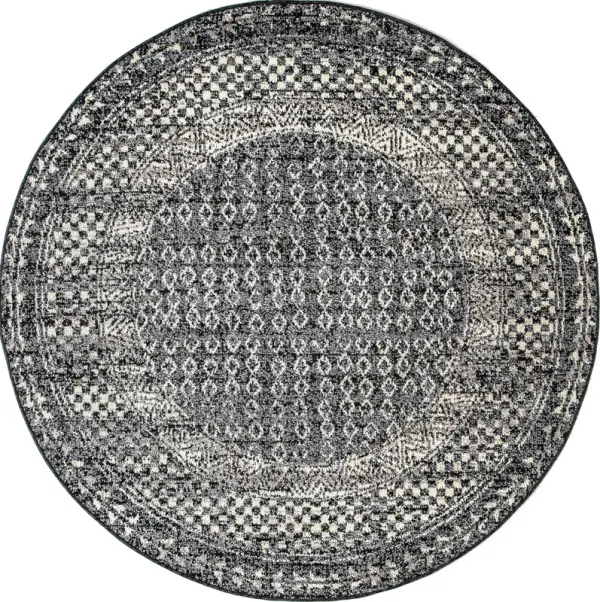 Checkered Diamonds Tassel Rug