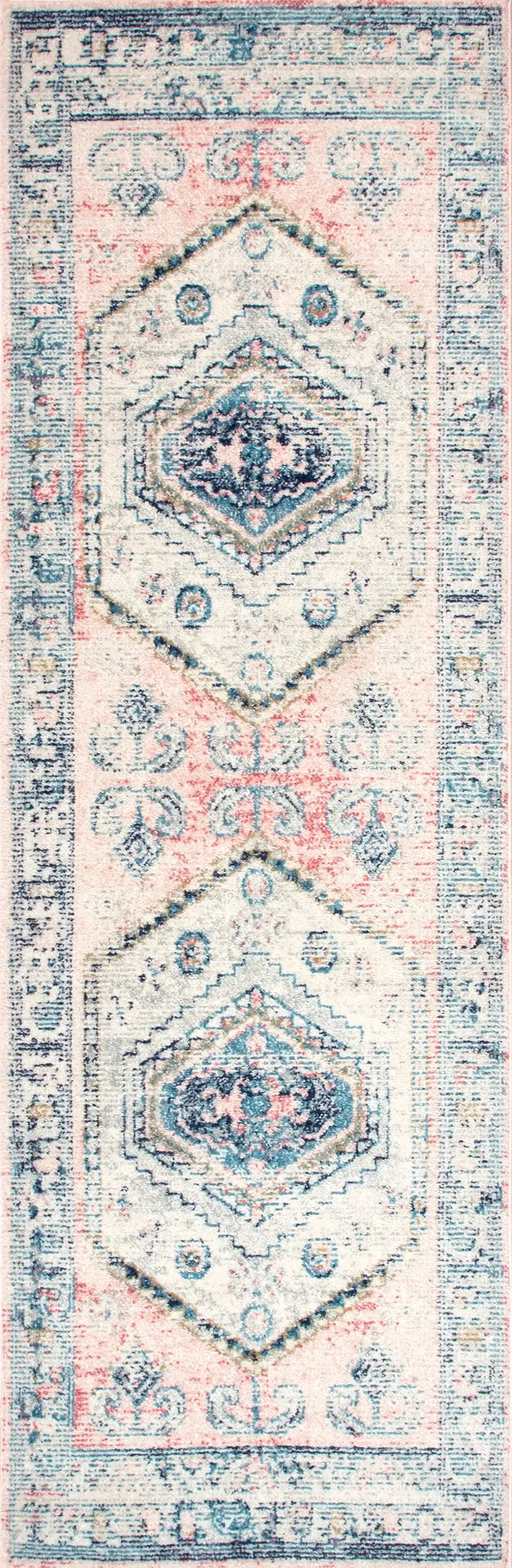Distressed Jewel Medallion Rug