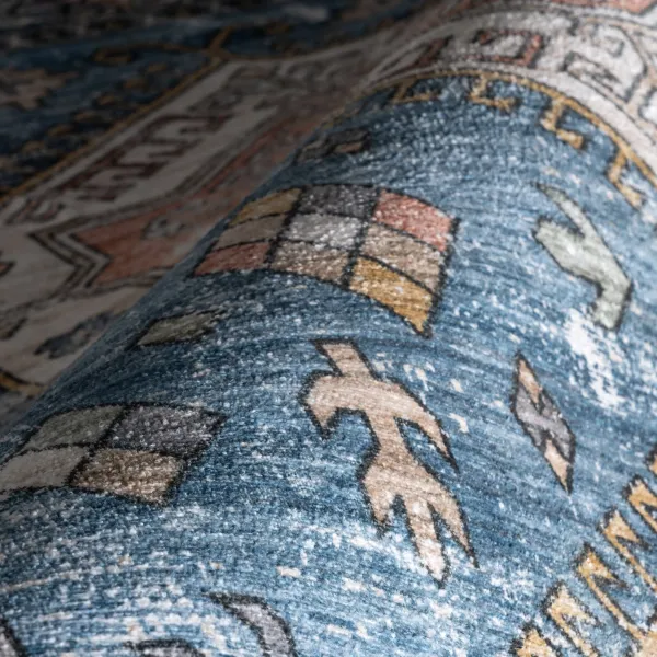 Nordic Emblems Spill Proof Washable Rug