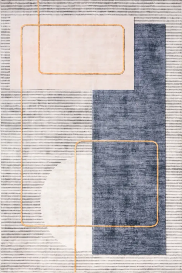 Gabrielle Gold Lined Moon Washable Rug