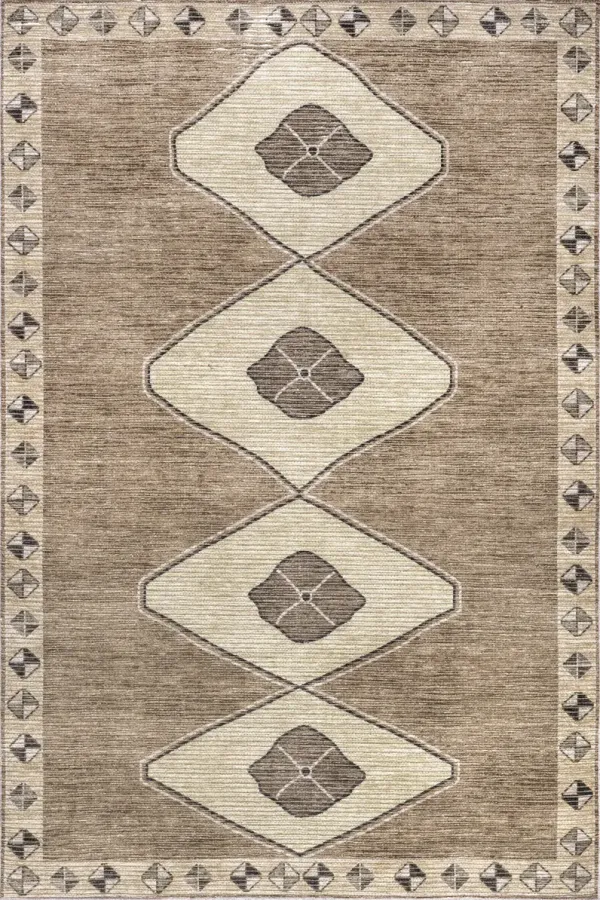 Fennel Diamond Washable Rug