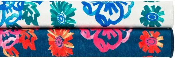 Graphic Gerbera Machine Washable Rug