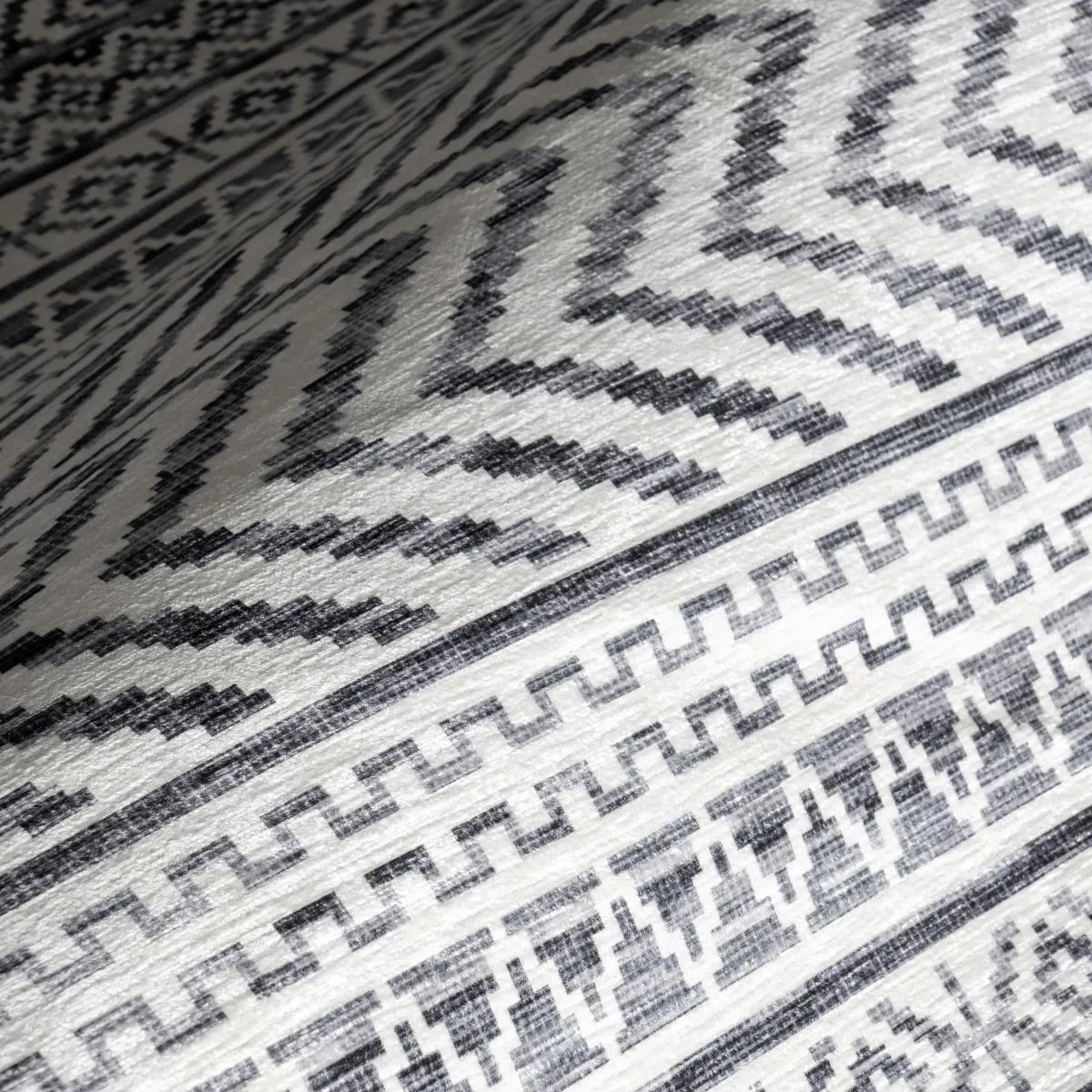Tribal Banded Spill Proof Washable Rug