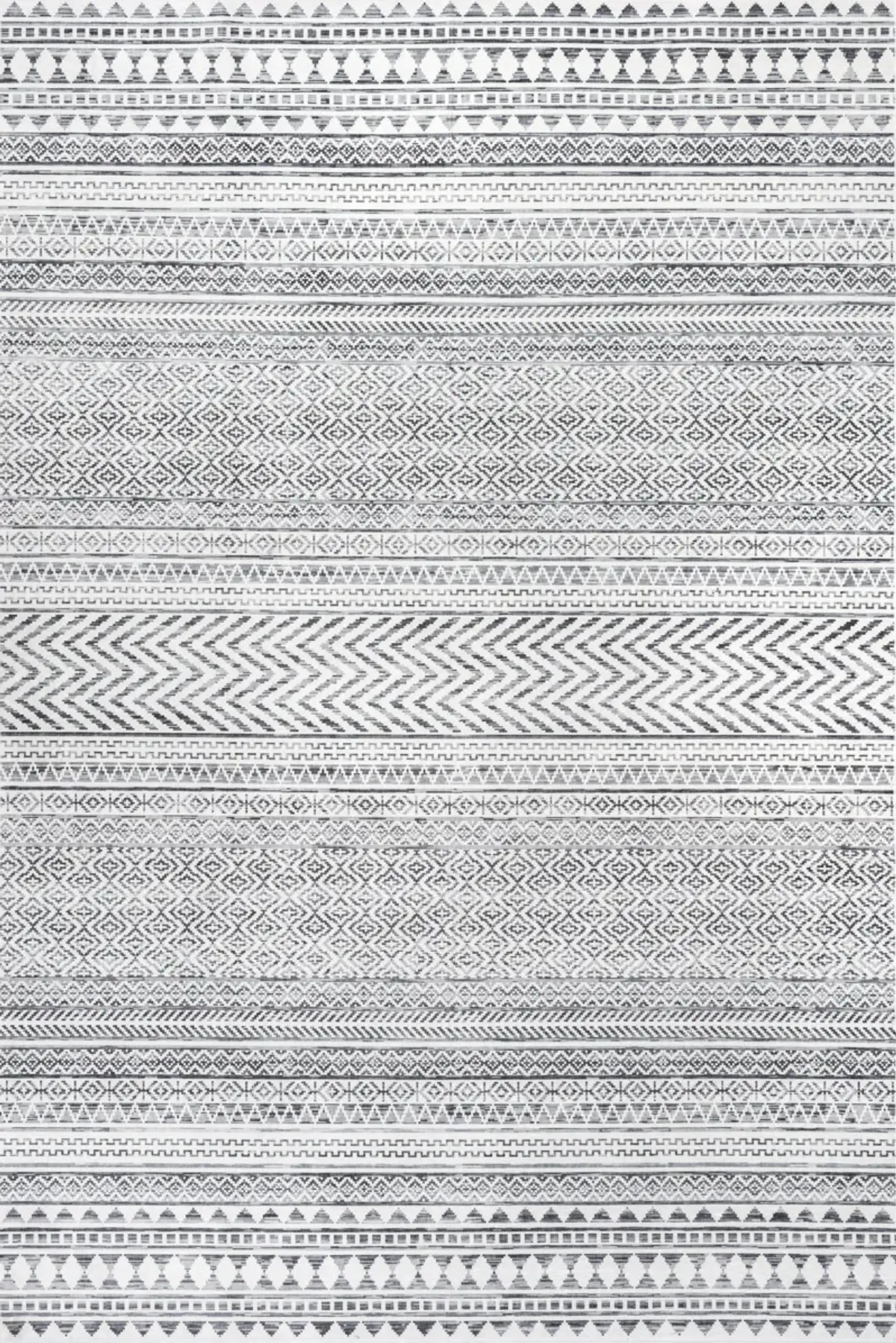Tribal Banded Spill Proof Washable Rug