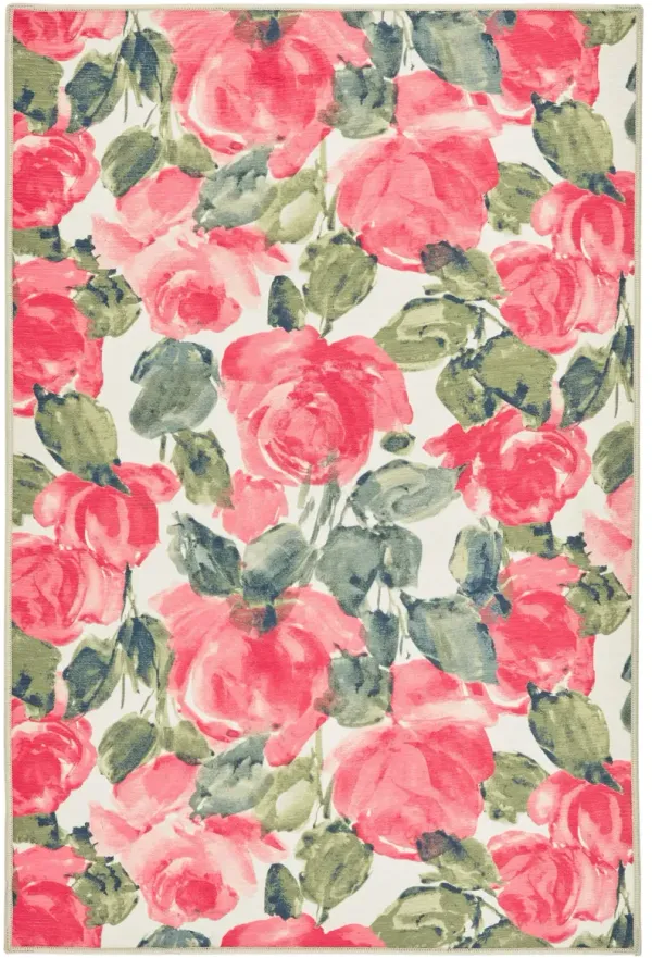 Pretty Peonies Machine Washable Rug