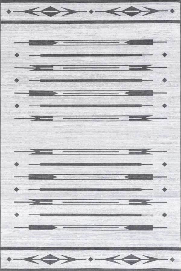 Milania Bars Washable Indoor/Outdoor Rug