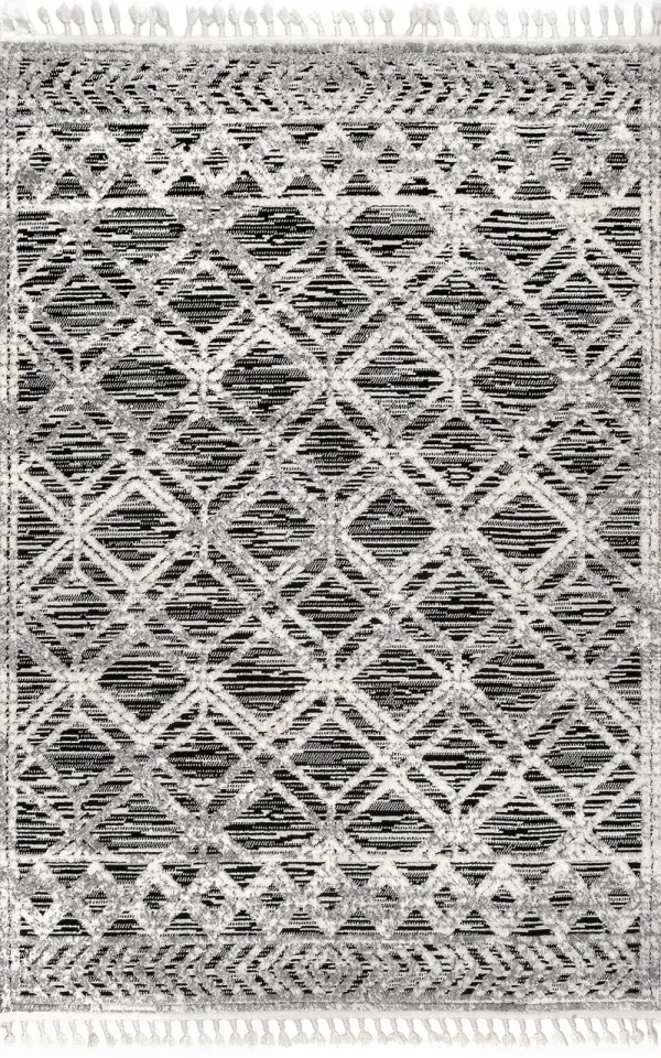 Shaggy Lattice Tassel Rug