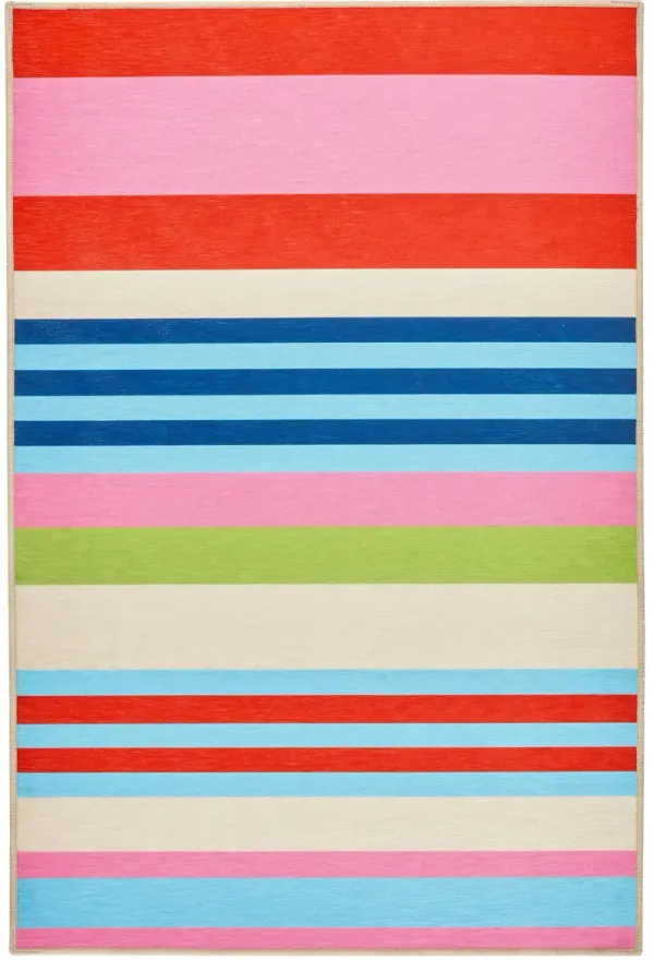 Beach Stripe Machine Washable Rug