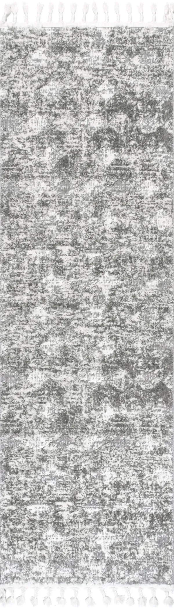 Textured Herringbone Tasseled Rug