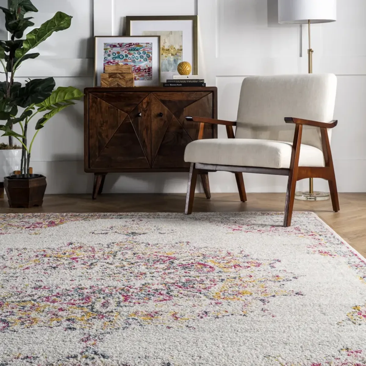 Sunny Wildflower Medallion Rug