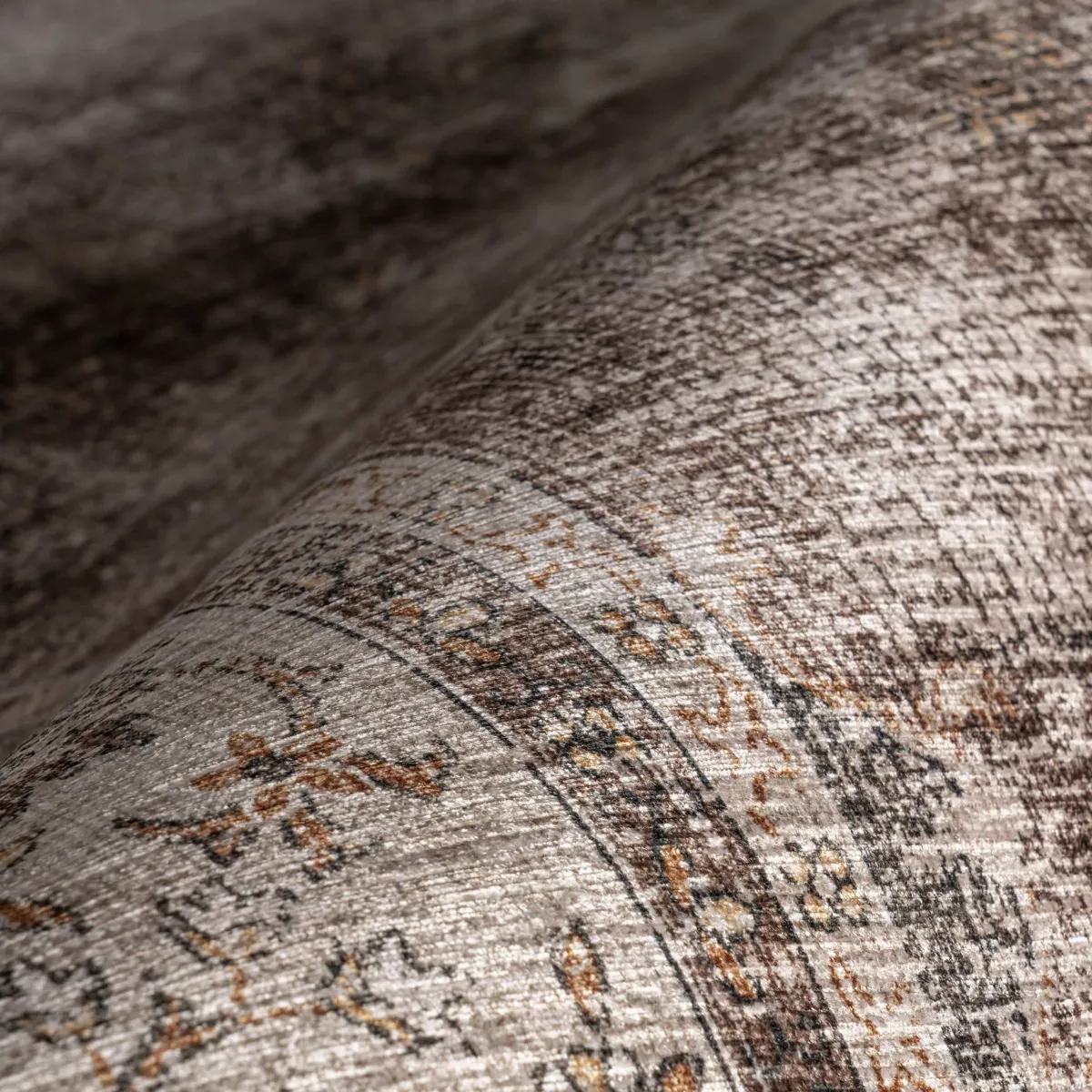 Rosewood Vintage Spill Proof Washable Rug