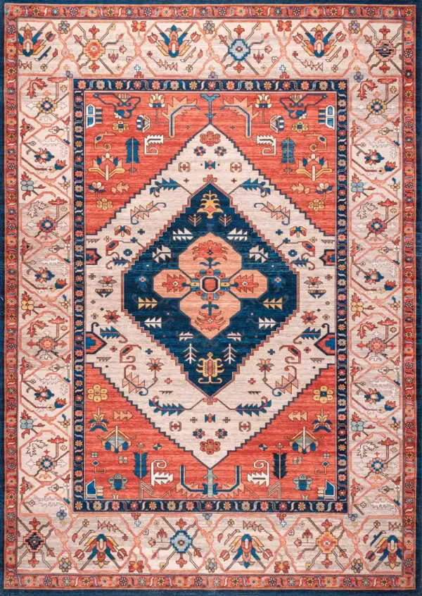 Tribal Medallion Washable Rug