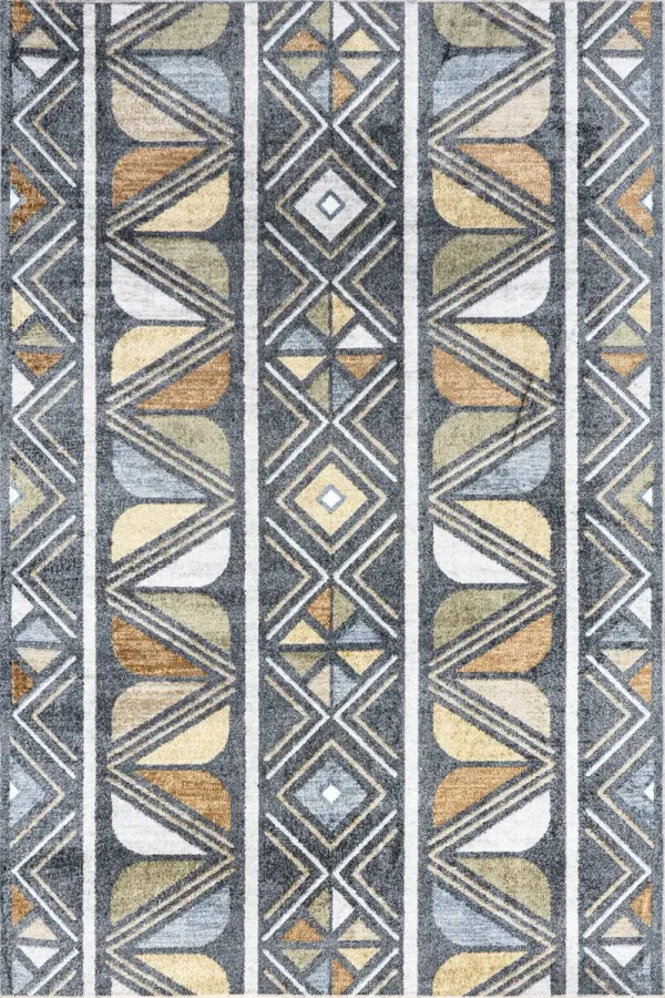 Elm Aztec Banded Washable Rug