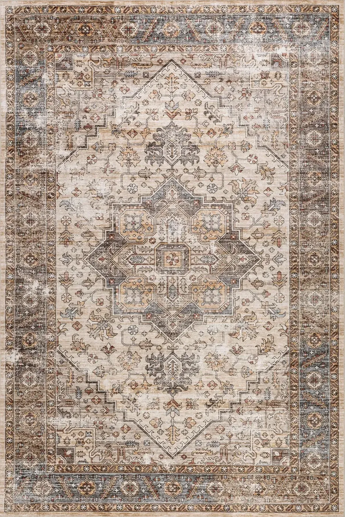 Azaria Medallion Spill Proof Washable Rug