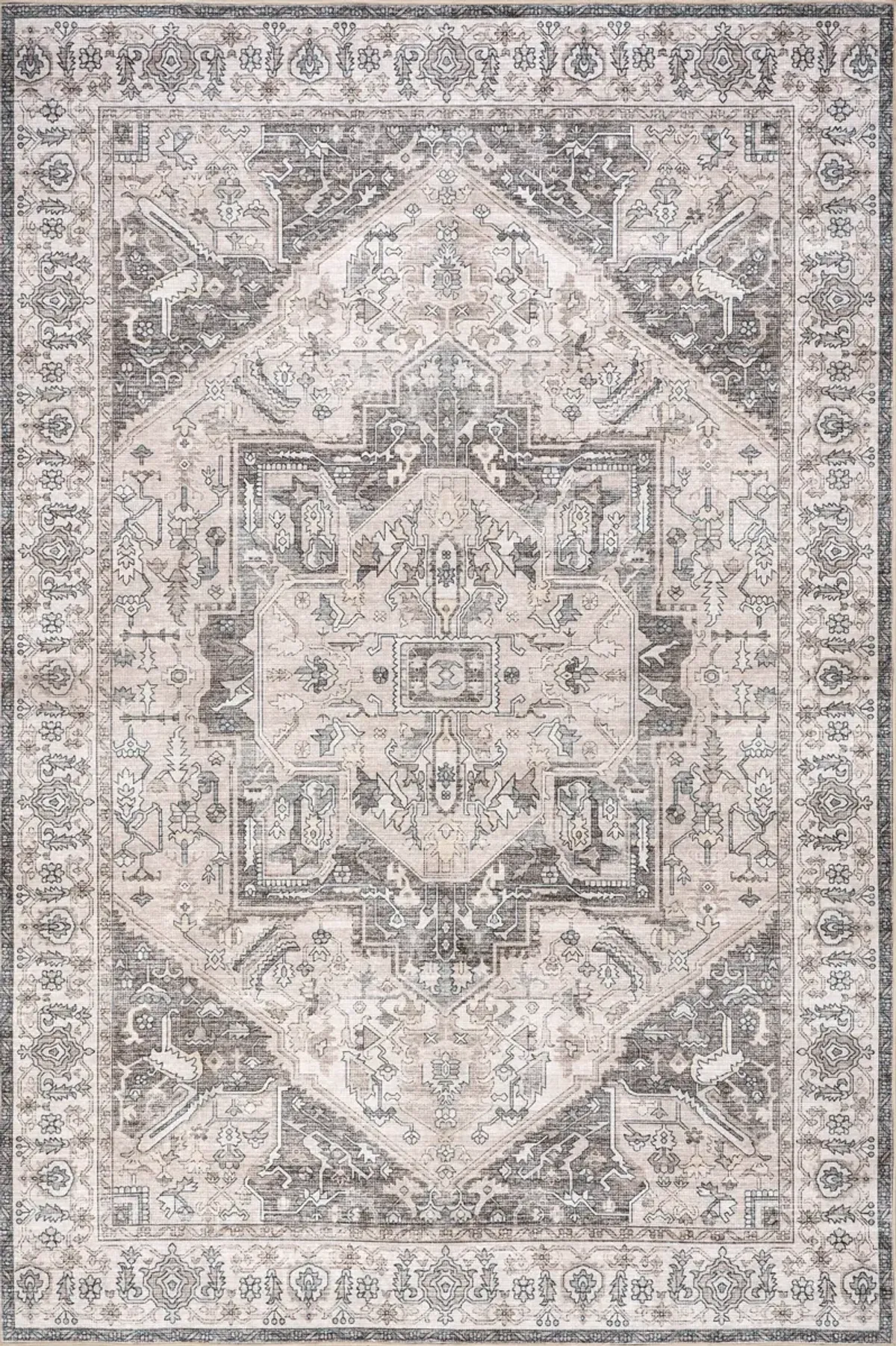Atrium Medallion Spill Proof Washable Rug