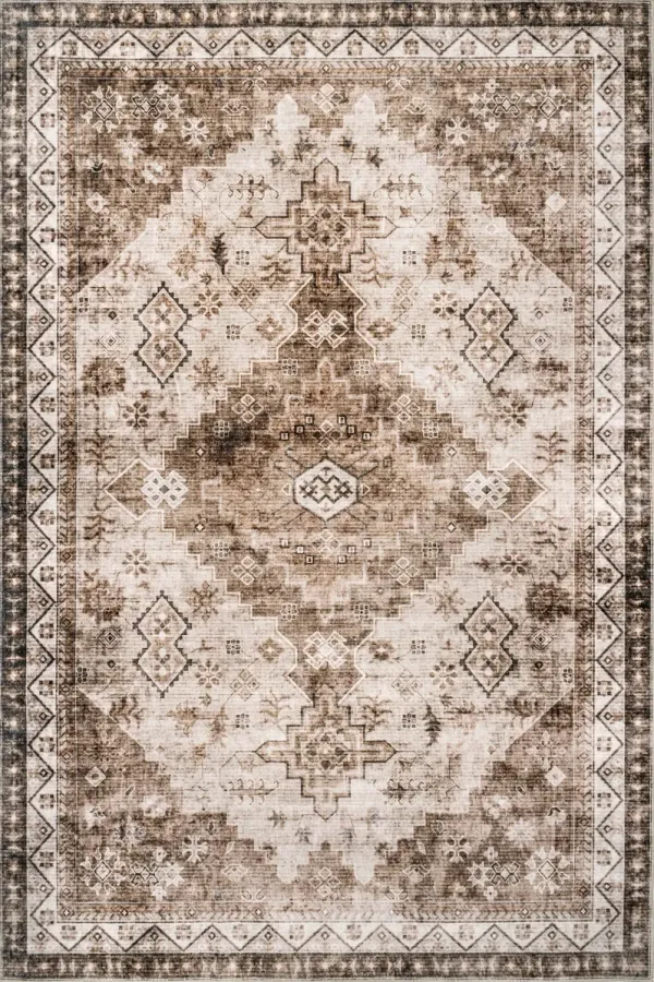 Jessamine Spill Proof Washable Geometric Rug