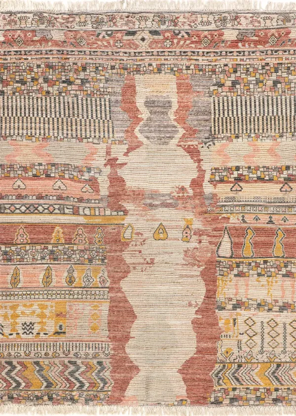Southwestern Abstract Fringed Rug