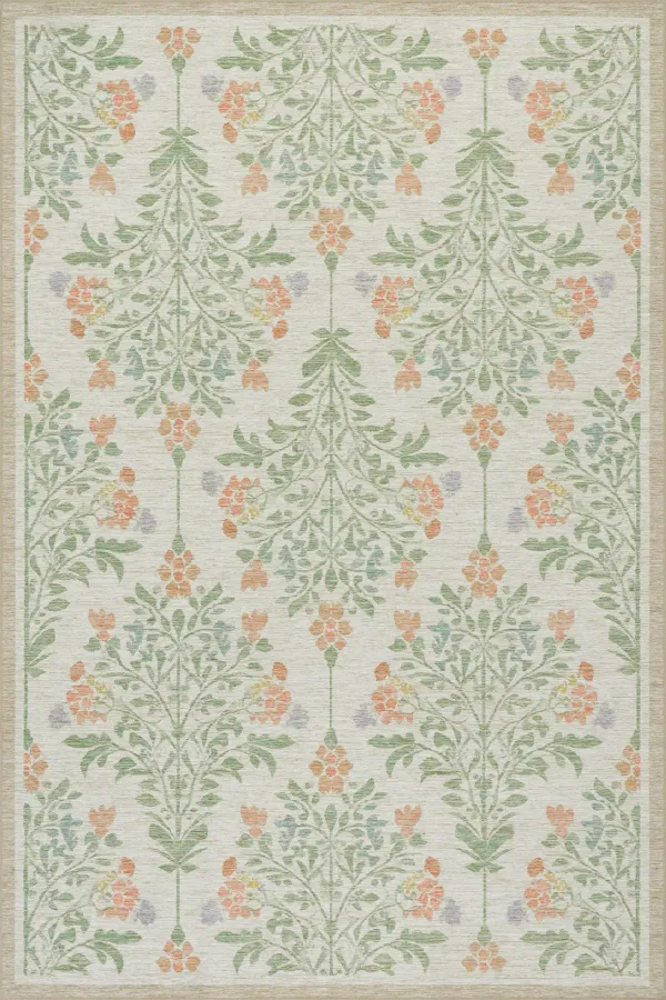 Jilema Floral Transitional Washable Rug