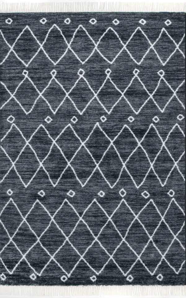 Moroccan Trellis Tassel Non-Slip Backing Rug