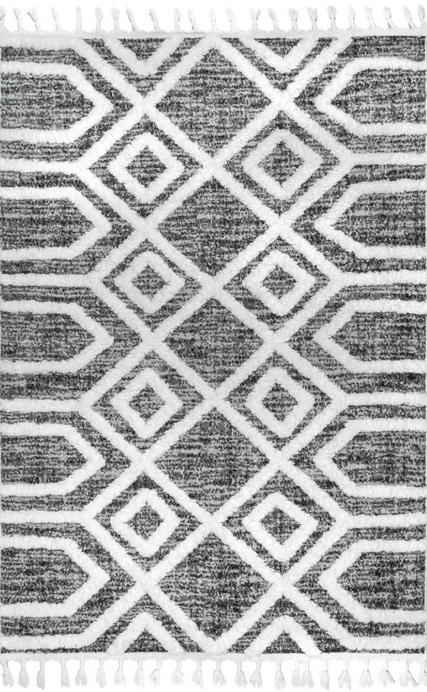 Textured Paneled Lattice Rug