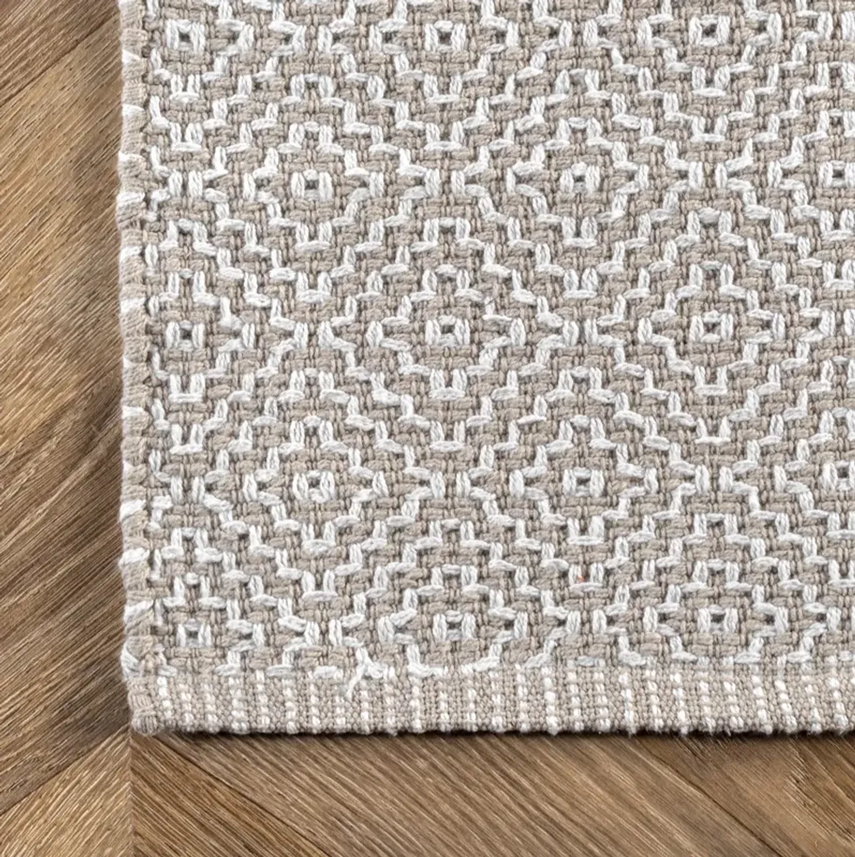 Diamond Cotton Check Flatwoven Rug