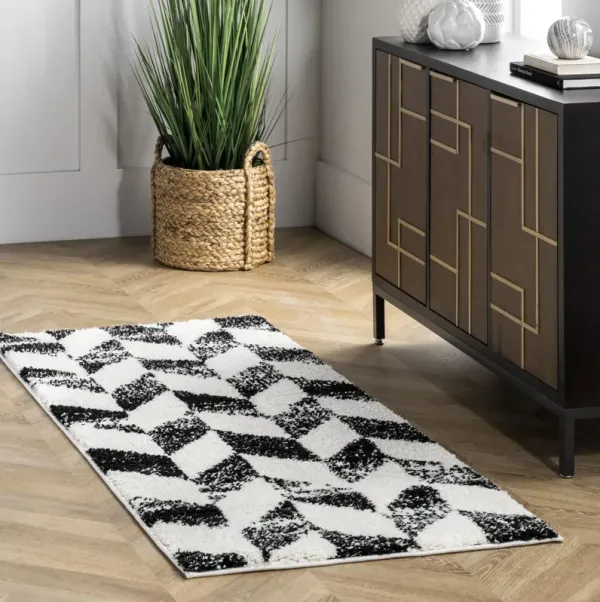 Faded Herringbone Shag Rug