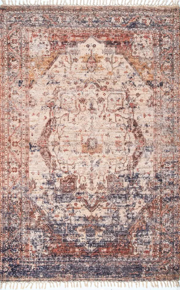 Faded Medallion Tassel Rug