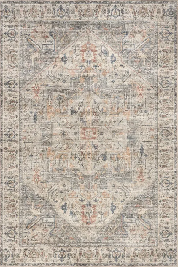 Atrium Medallion Spill Proof Washable Rug