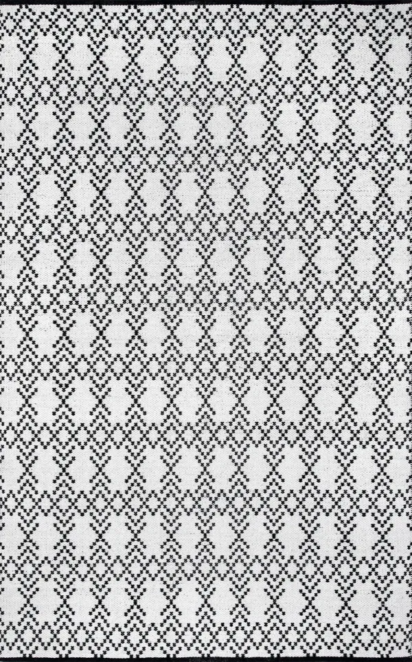 Reversible Cotton Crosshatched Trellis Rug