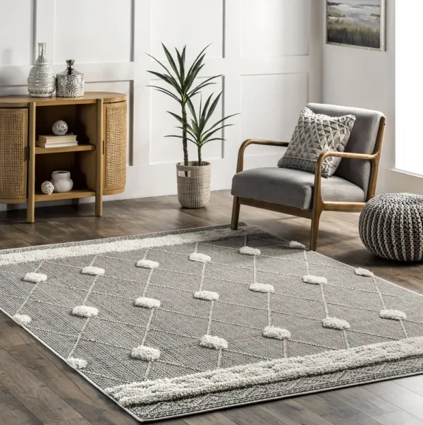 Lina Dotted Lattice Rug