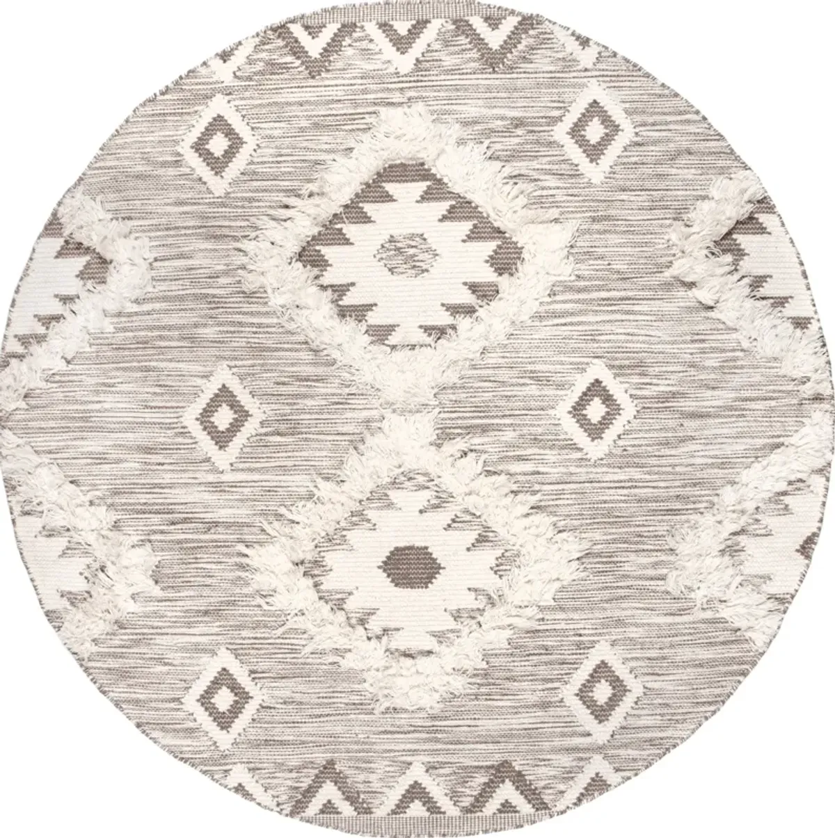 Shaggy Moroccan Lattice Fringe Rug