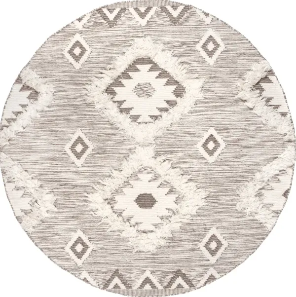 Shaggy Moroccan Lattice Fringe Rug