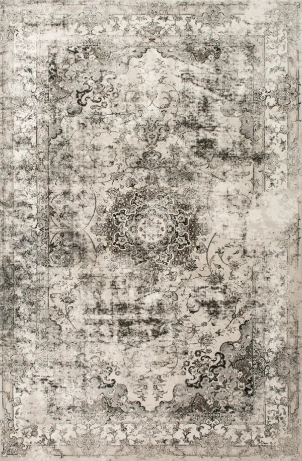 Faded Crowned Rosette Rug