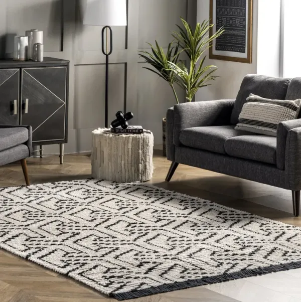 Modern Tessellation Tasseled Rug