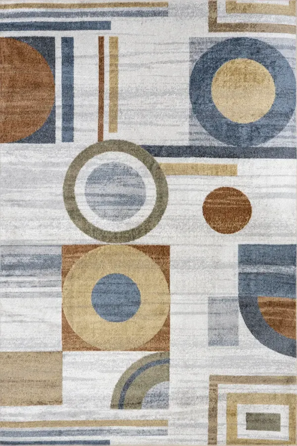 Terra Retro Geometric Washable Rug