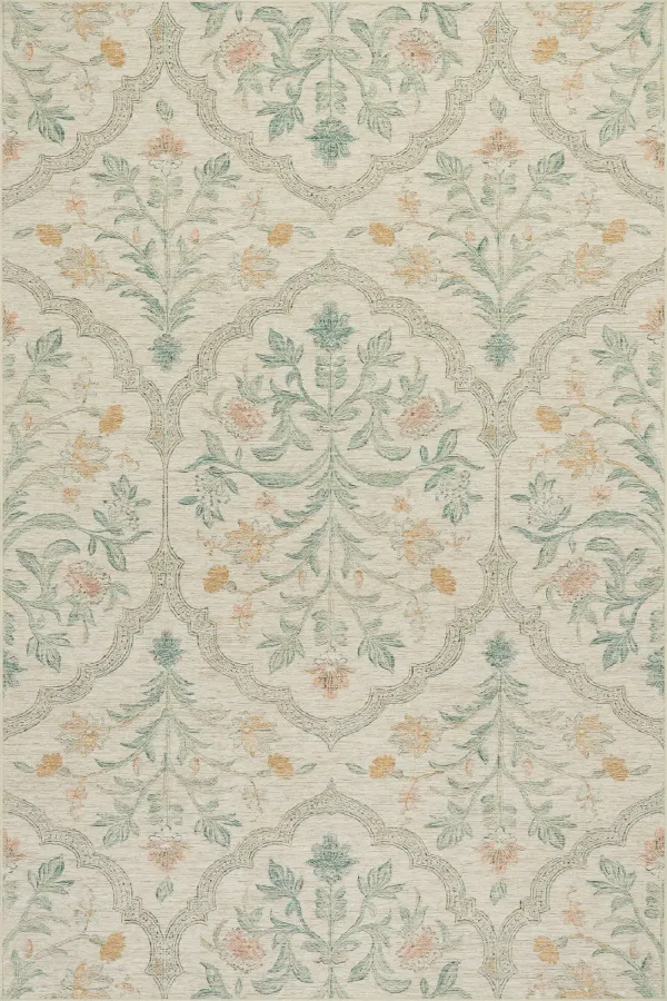 Silema Floral Transitional Washable Rug