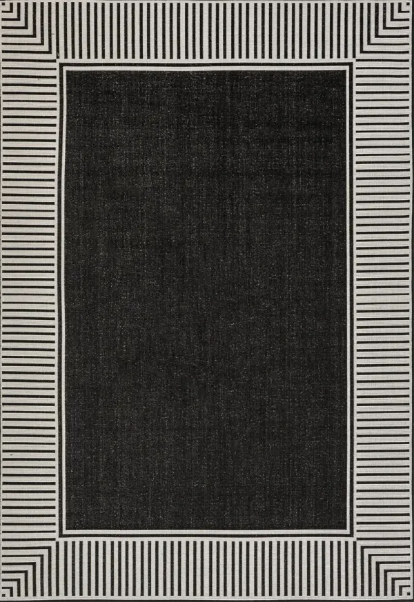 Striped Border Indoor/Outdoor Flatweave Rug