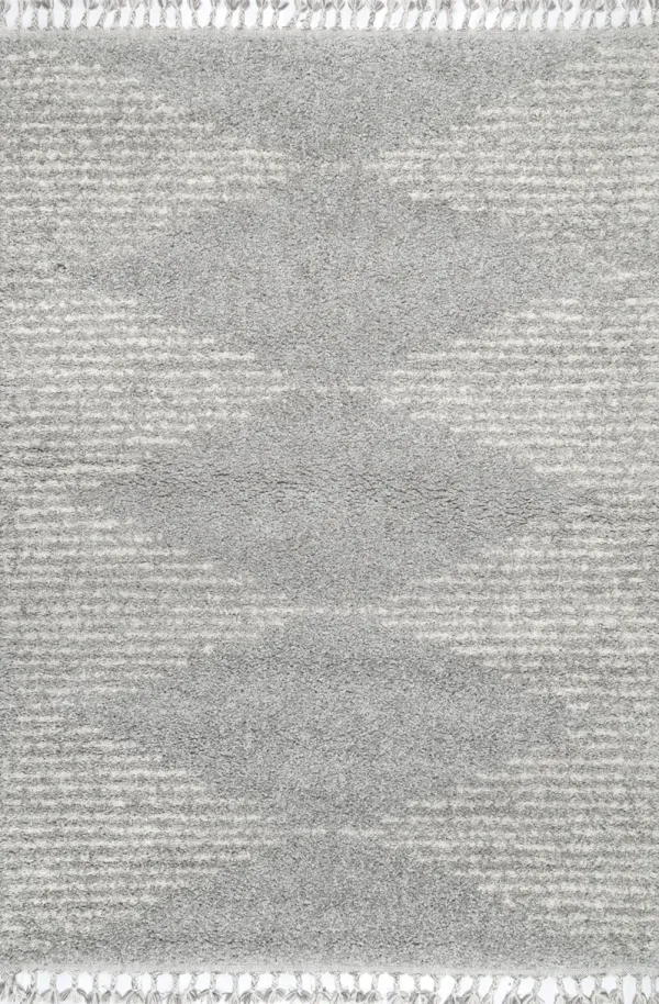 Moroccan Diamond Pinstripes Tassel Rug