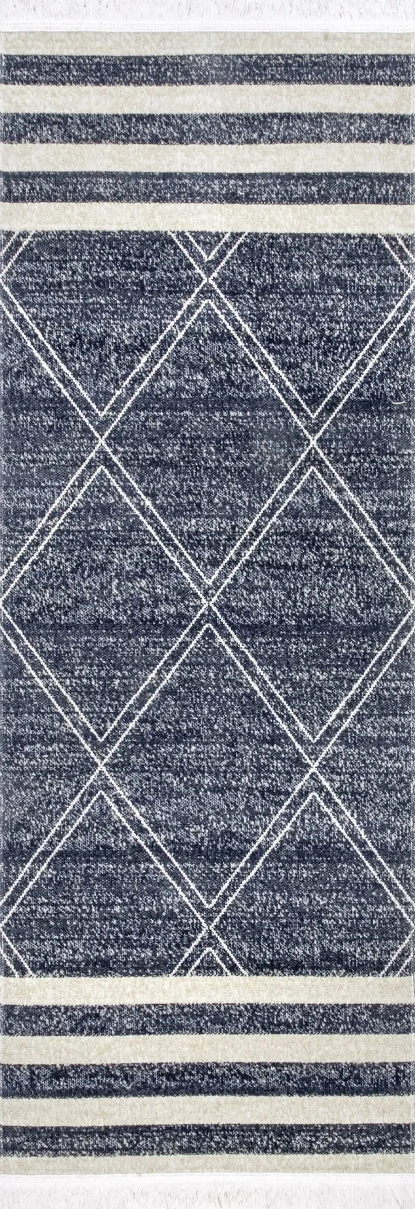 Diamonds And Stripes Fringe Indoor/Outdoor Rug