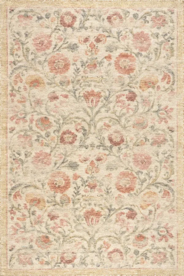 Sufi Hand-Tufted Floral Motif Wool-Blend Rug