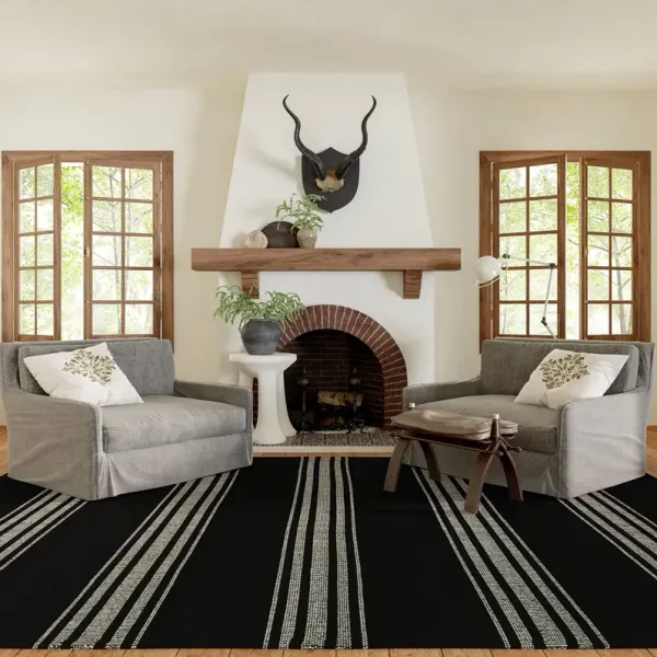 Bergamot Striped Cotton Rug